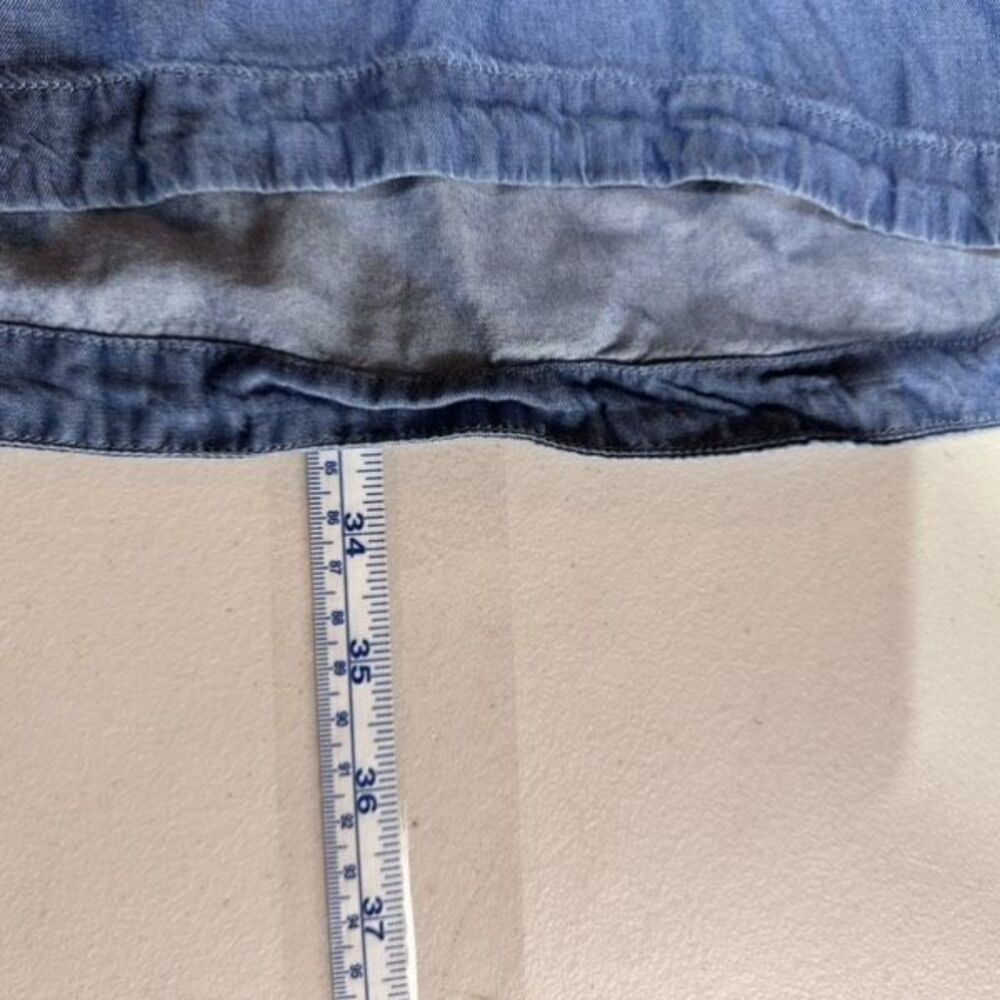 Old Navy Chambray Shirt Dress  Button Down‎ Medium Lyocell Medium Wash Blue - Picture 12 of 13
